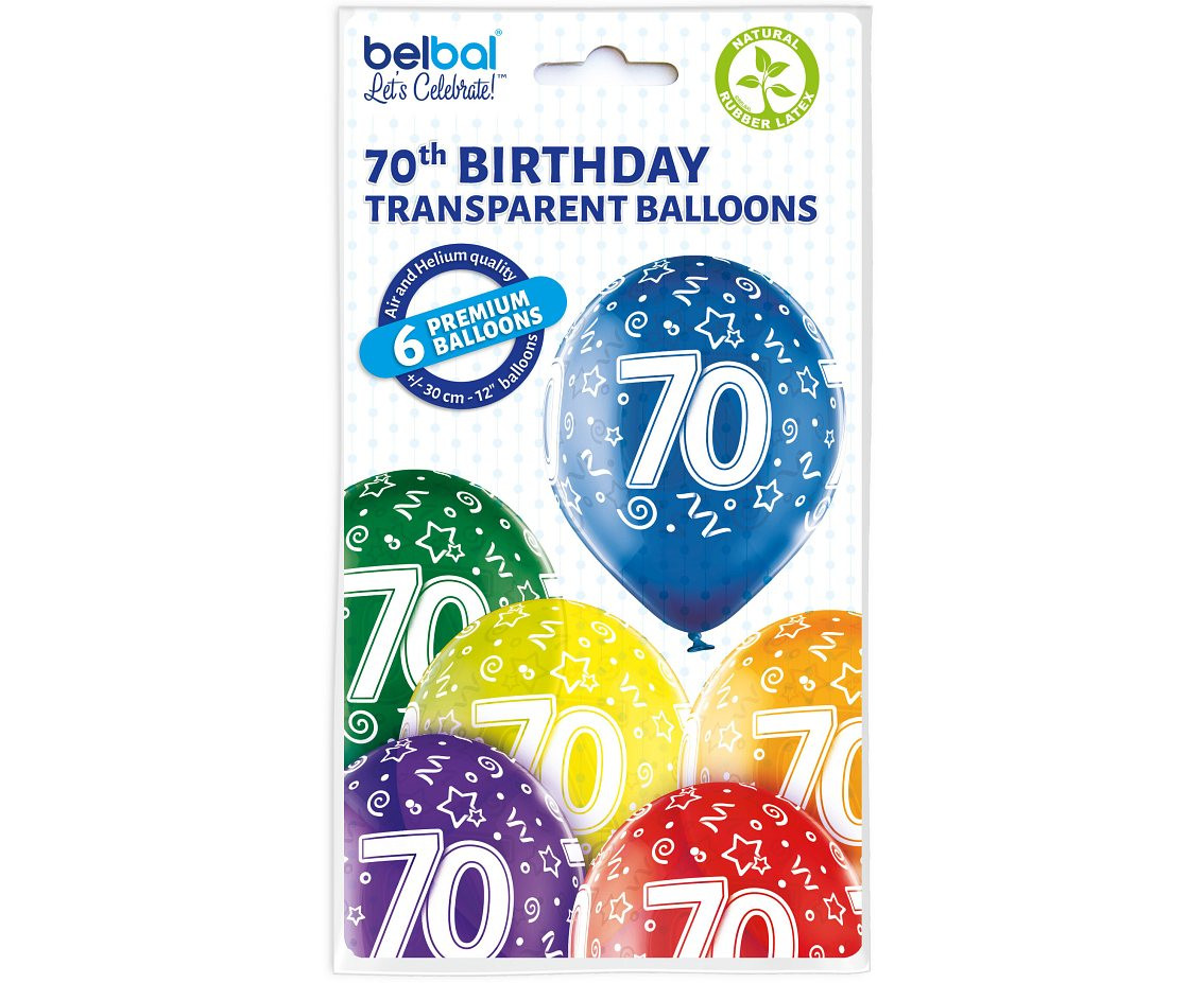 Balloons Belbal 12", D11, 70th birthday, 6pcs